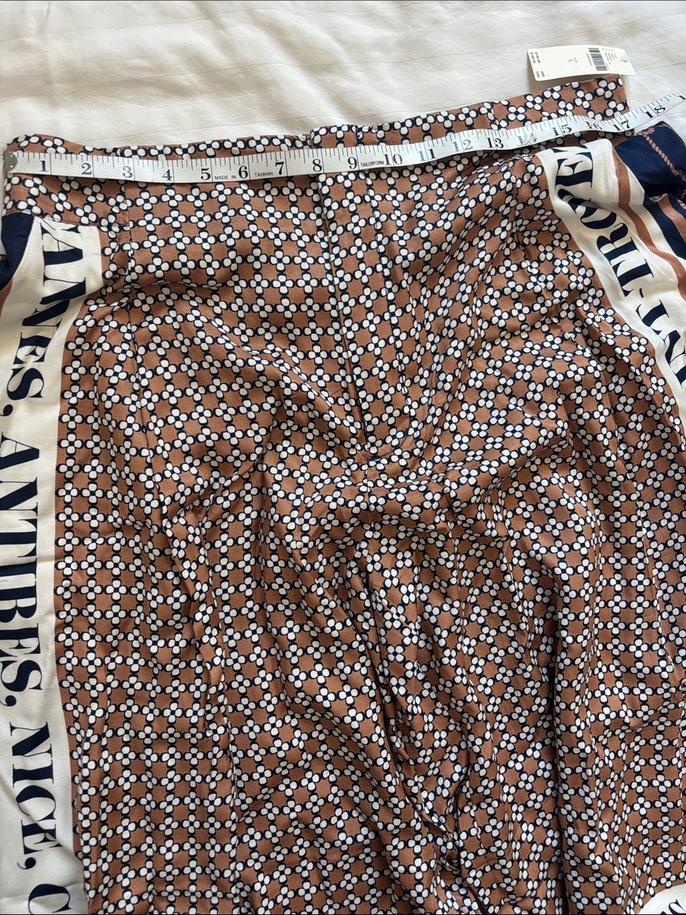 Maeve Printed PLEATED A-LINE CULOTTES, Sz L, Color: Neautral 🛥️ ⚓️🪝 - Picture 9 of 11